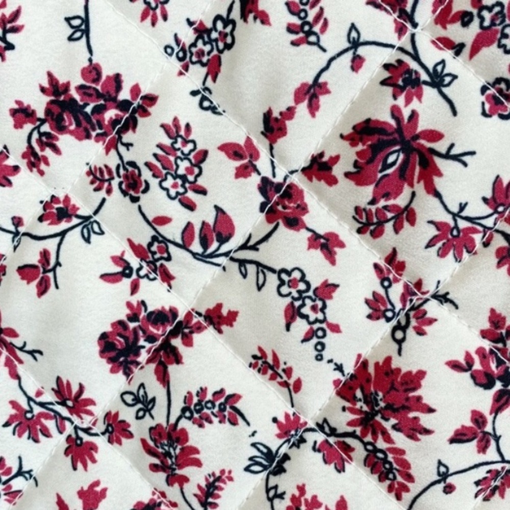 NWT Anthropologie Quilted Floral Prairie Cottagecore Midi Circle Skirt Cream 0 - Picture 4 of 12